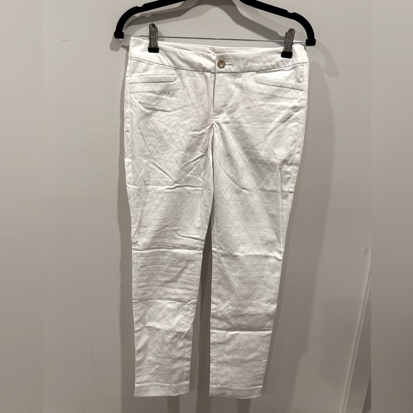 Lilly Pulitzer Kelly Textured Ankle Length Skinny Pants Resort White - Picture 5 of 13